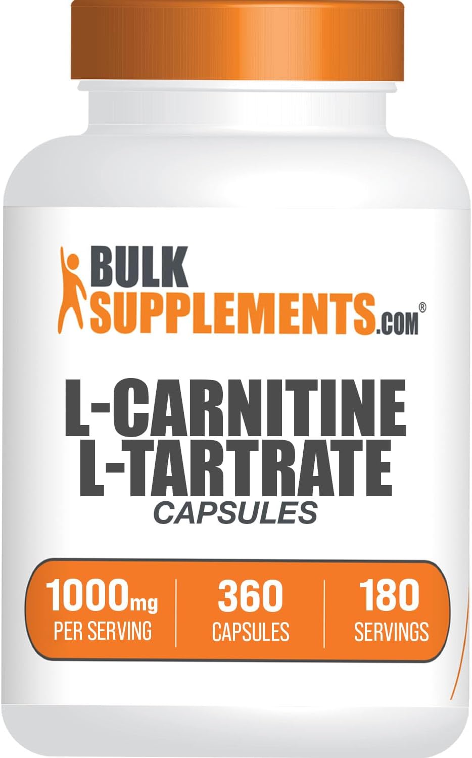 BulkSupplements.com L-Carnitine L-Tartrate Capsules - Carnitine Supplement, L Carnitine 1000mg Capsules - L-Carnitine Tartrate, Gluten Free - 2 Capsules per Serving, 360 Capsules (Pack of 1)