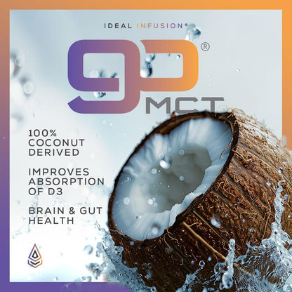 Ideal Infusion High Potency Vegan Vitamin D - 10000 IU - Plant Based from Lichen - Natural D3 K2 K1 Supplement for Immune System, Arterial Health, Bone Support - Coconut MCT - 3 Month Supply