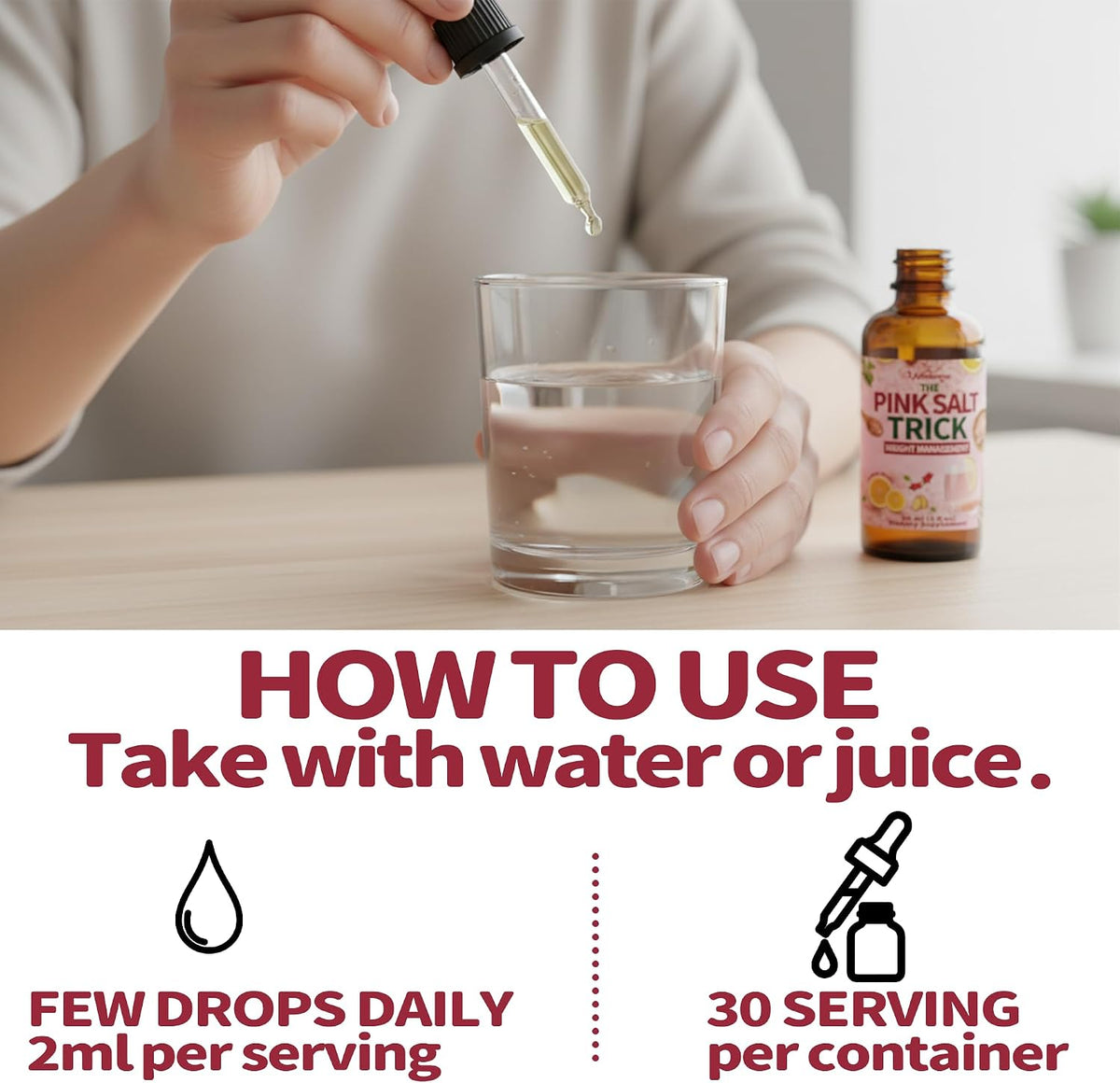 Pink Salt Trick Drops – Lemon Flavor – Convenient Liquid Formula for Daily Wellness, Energy & Balance – 60 mL