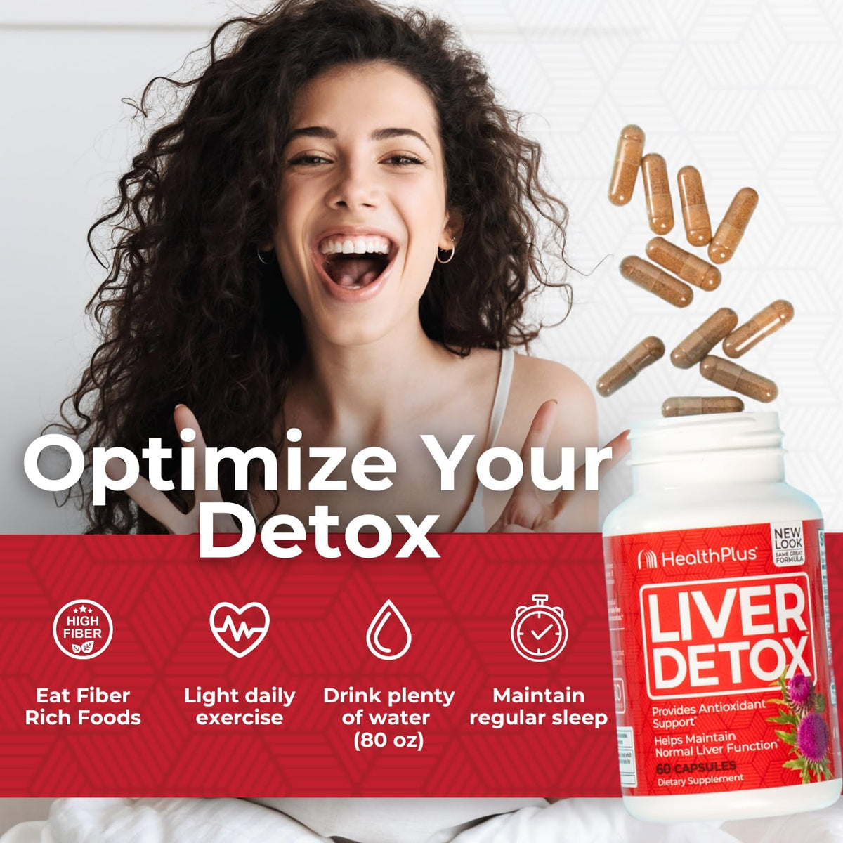Health Plus Liver Cleanse Capsules, 60-Count | Herbal formula with milk thistle, dandelion and turmeric root; may support liver function and body's natural detox process
