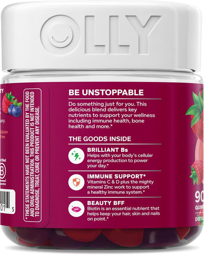 OLLY Women's Multivitamin, Supports Overall Wellness,* Biotin - 90 Count