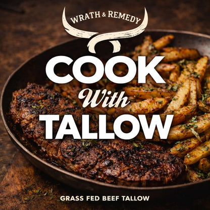 Beef Tallow for Cooking (14 oz) + Organic Beef Tallow for Skin - 4 OZ (Citrus)