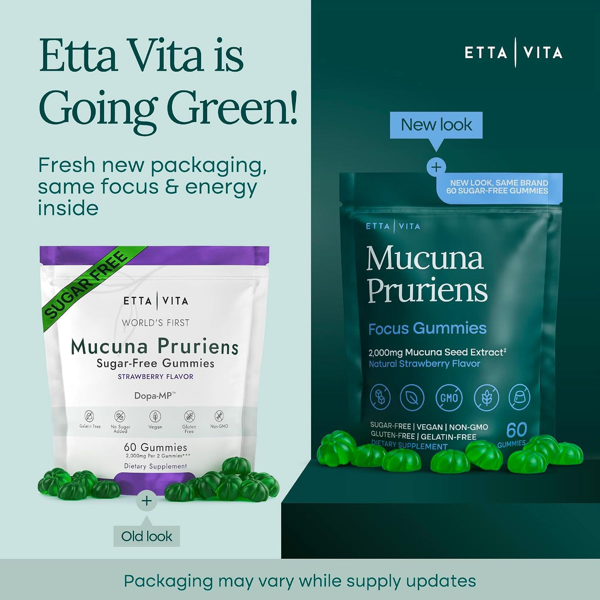 Sugar-Free Mucuna Pruriens Gummies (2g/serving) Strawberry Flavor, 60 Chews | Dopamine supplement for energy, focus, calm mood & motivation, mucuna pruriens 10:1 extract, vegan, non-GMO, gluten-free, USA