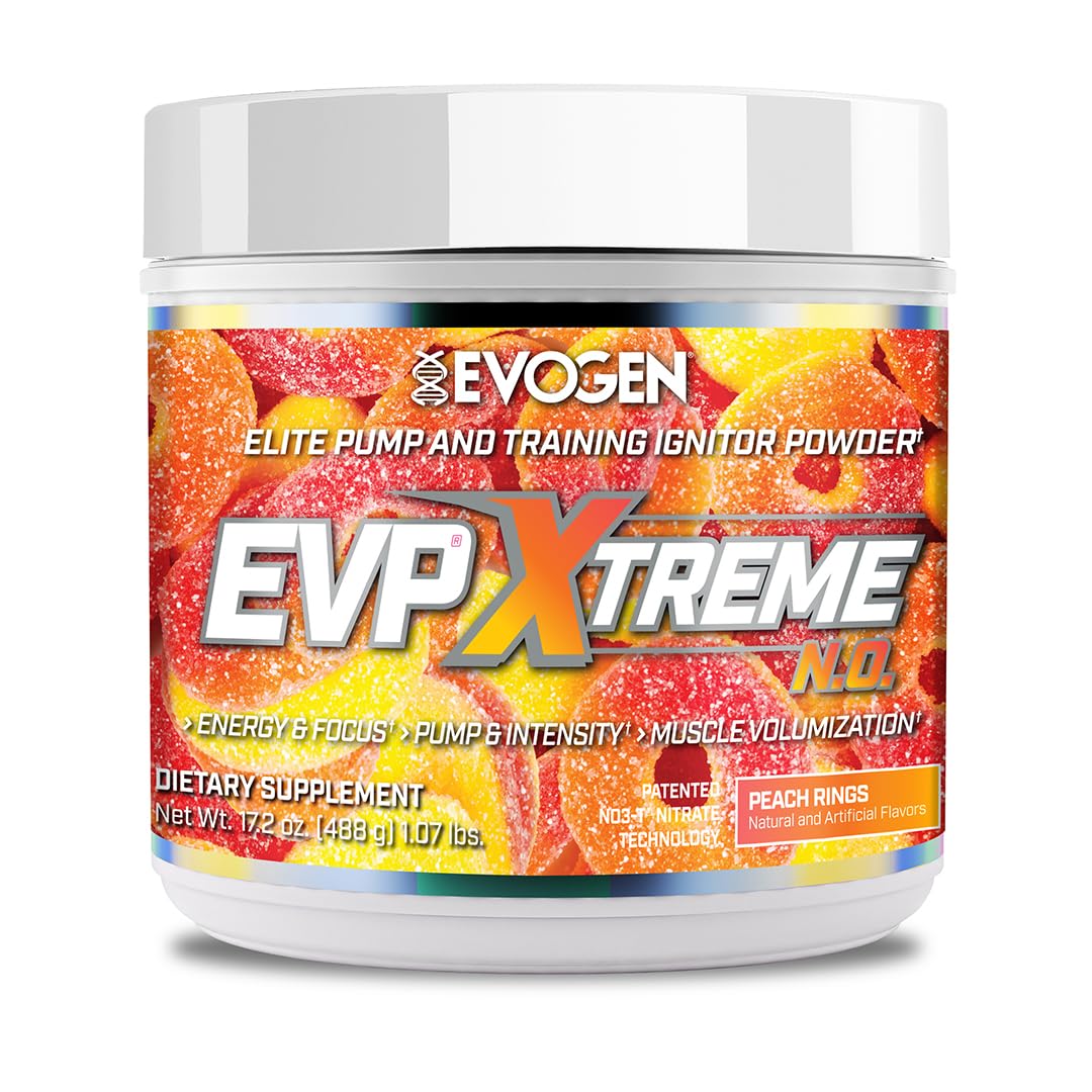 Evogen EVP Xtreme NO Pre-Workout for Men & Women | Sour Candy | 40 Servings | Arginine nitrate, L-citrulline, beta-alanine, creatine and coconut water; caffeine and yohimbe for energy and pumps
