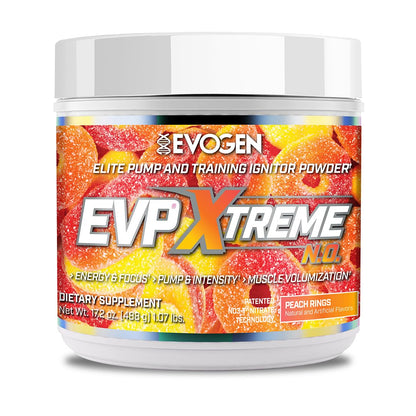 Evogen EVP Xtreme NO Pre-Workout for Men & Women | Sour Candy | 40 Servings | Arginine nitrate, L-citrulline, beta-alanine, creatine and coconut water; caffeine and yohimbe for energy and pumps