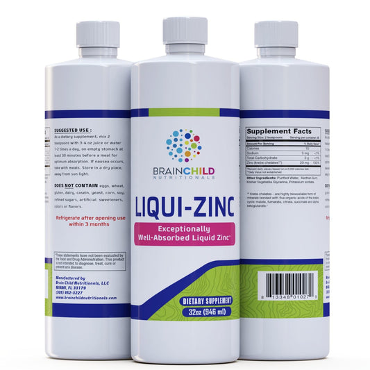 BrainChild Nutritionals LiquiZinc Liquid Formula (Unflavored 32oz) BrainChild NutritionalsBuy Supplements Australia