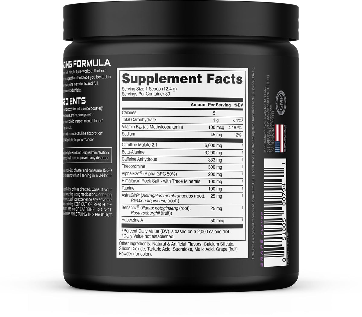 Bucked Up - Woke - HIGH STIM Pre Workout - Best Tasting - Focus Nootropic, Pump, Strength and Growth, 30 Servings (Rocket Pop)
