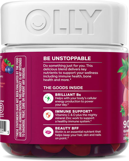 OLLY Women's Multivitamin, Supports Overall Wellness,* Biotin - 90 Count