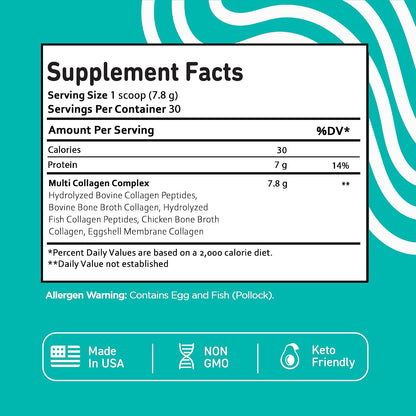 Vital Vitamins Multi Collagen Peptides Powder + NAD+ Supplement