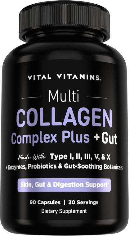 Vital Vitamins Women's Multivitamin 60 ct + Multi Collagen Complex Plus + Gut 90 ct