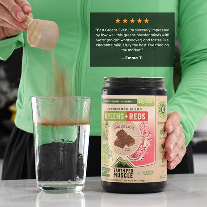 Earth Fed Muscle Greens and Reds Superfoods Blend, Piña Colada – Kale, Spirulina, Wheatgrass & Elderberry – Antioxidant Support, Vitamins & Probiotics – No Artificial Ingredients – 30 Servings | Kale, Spirulina, Wheatgrass & Elderberry, Antioxidant Suppor