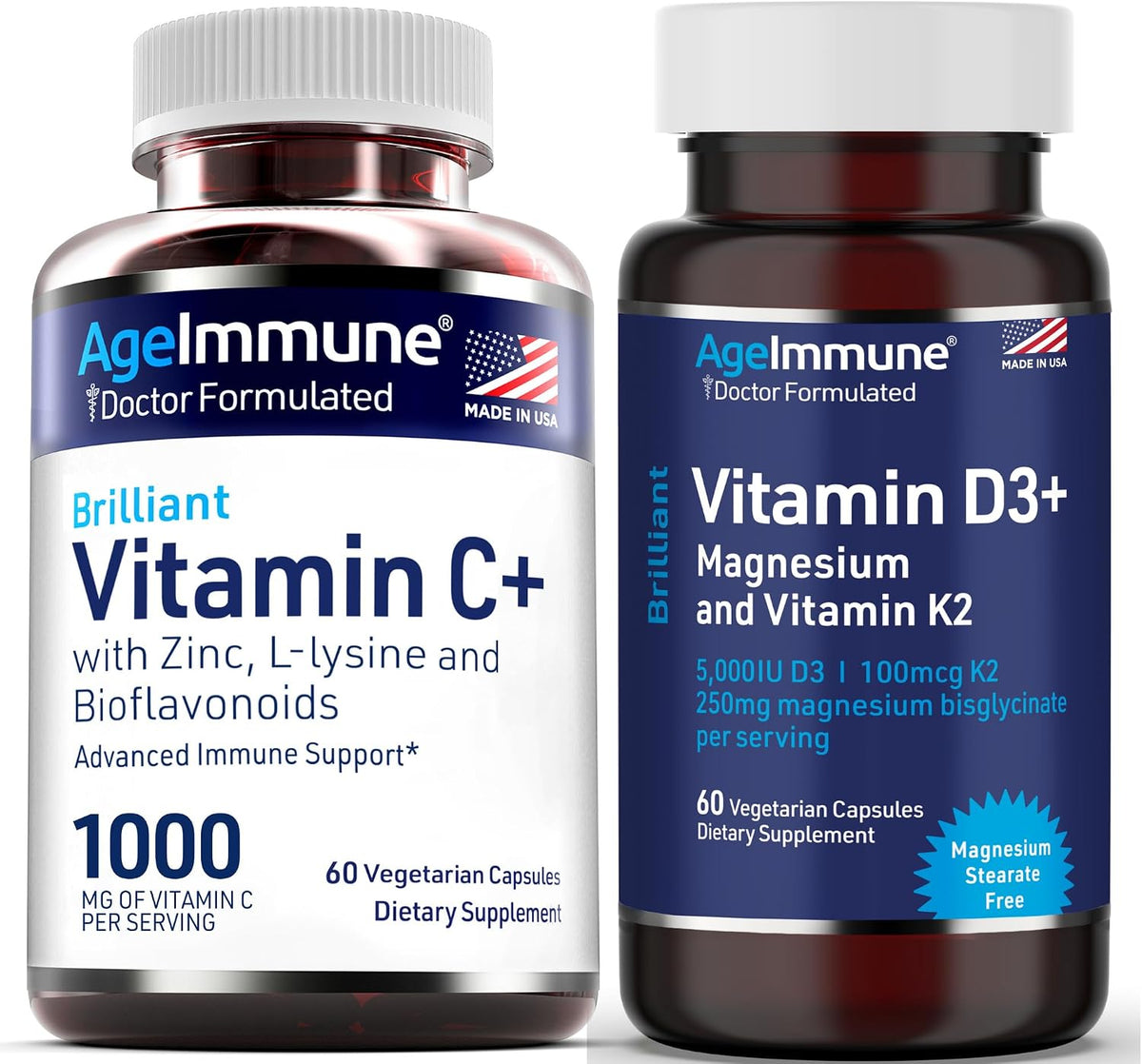 AgeImmune Immune Support with Brilliant D3+ Brilliant C+