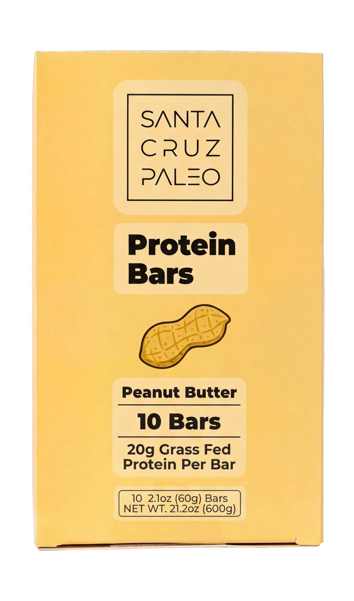 Santa Cruz Paleo Protein Bar – 20g Grass-Fed Whey & Collagen Protein – Wildflower Honey Sweetened, No Seed Oils, High Protein Snack Bar (Chocolate Flavor, Pack of 10)