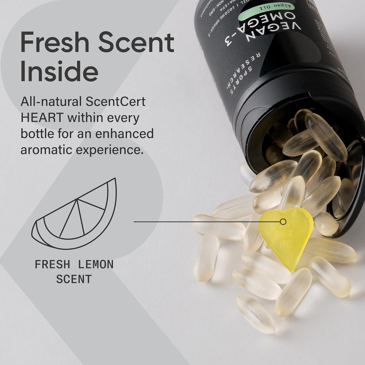 Sports Research Vegan Omega-3 Fish Oil Alternative from Algae Oil - Highest Levels of Vegan DHA & EPA Fatty Acids | Non-GMO Tested & Vegan Certified - 60 Veggie Softgels (Carrageenan Free)