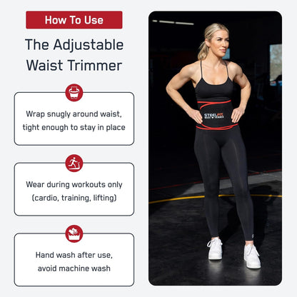 SteelFit Waist Trimmer Belt for Women & Men - Adjustable Sweat Band Shaper | Moisture-Resistant Neoprene Waist Trainer for Stomach & Belly Fat - Fitness, Gym, & Exercise Accessories for Working Out