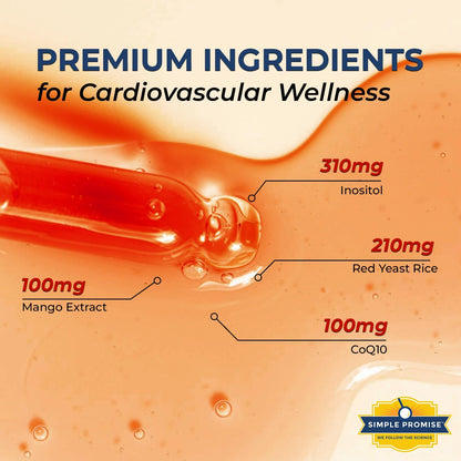 HeartAide - Red Yeast Rice with CoQ10 Liquid Drops - Cholesterol Support | Liquid Heart Drops, Cardiovascular Support, Fermented Rice Extract, Easy Once-Daily Dropper, Orange Cream, 4 fl oz