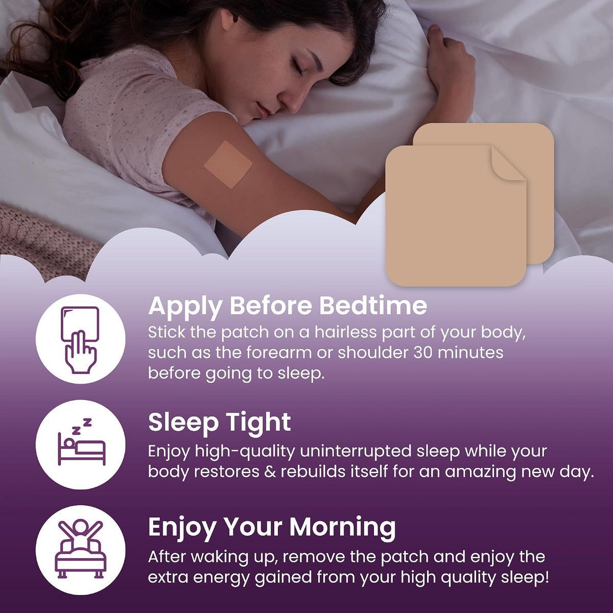 VIORY Sleep Patches for Adults Extra Strength | Easy-to-Apply Sleep Patch | With Melatonin & Valerian, Relax & Wake Up Refreshed, Long-Lasting Night Comfort For Men & Women, 60 Patches