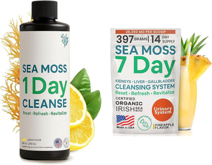 Atlantic Naturals Full Reset Detox Duo – 1-Day Colon Cleanse Full Body Detox Drink + 7-Day Liver, Gallbladder & Kidney Cleanse | Lemon & Pineapple Gut Reset