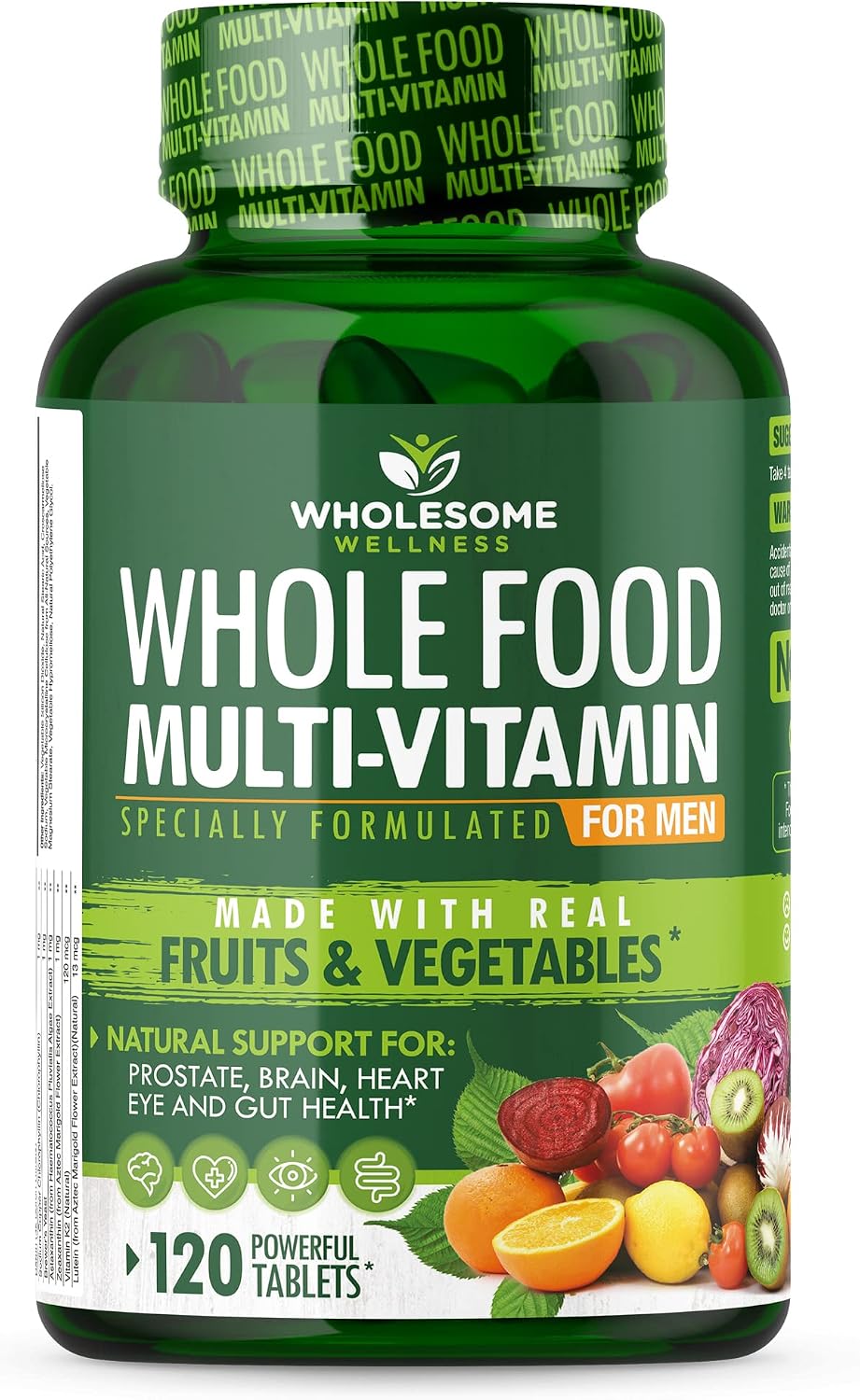 Wholesome Wellness Food Multivitamin for Men + Dr. Formulated Raw Probiotics for Women 100 Billion CFUs Bundle