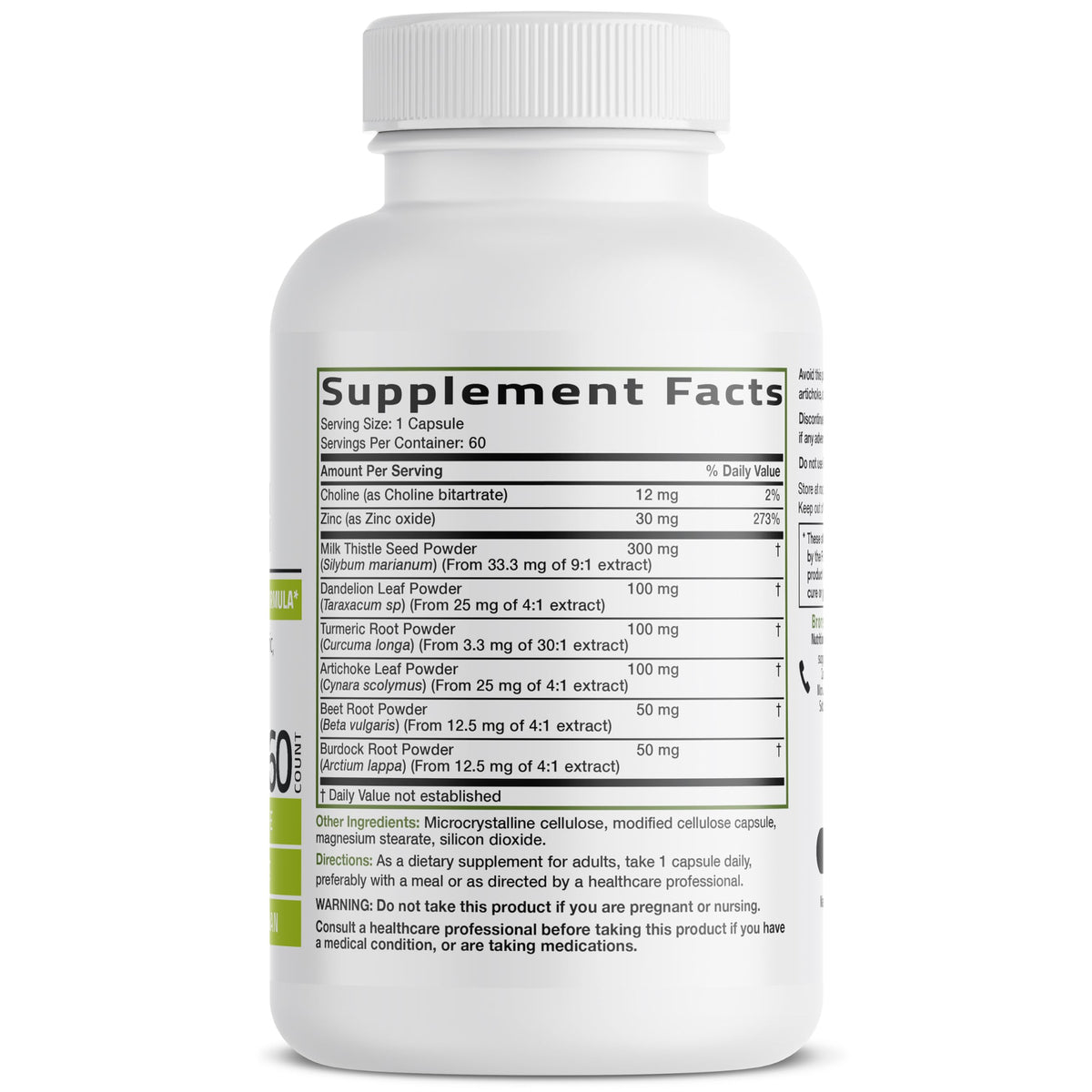 Bronson Liver Detox Advanced Detox & Cleansing Formula Supports Health Liver Function with Milk Thistle, Dandelion Extract, Turmeric, Artichoke Leaf & More, Non-GMO, 60 Vegetarian Capsules