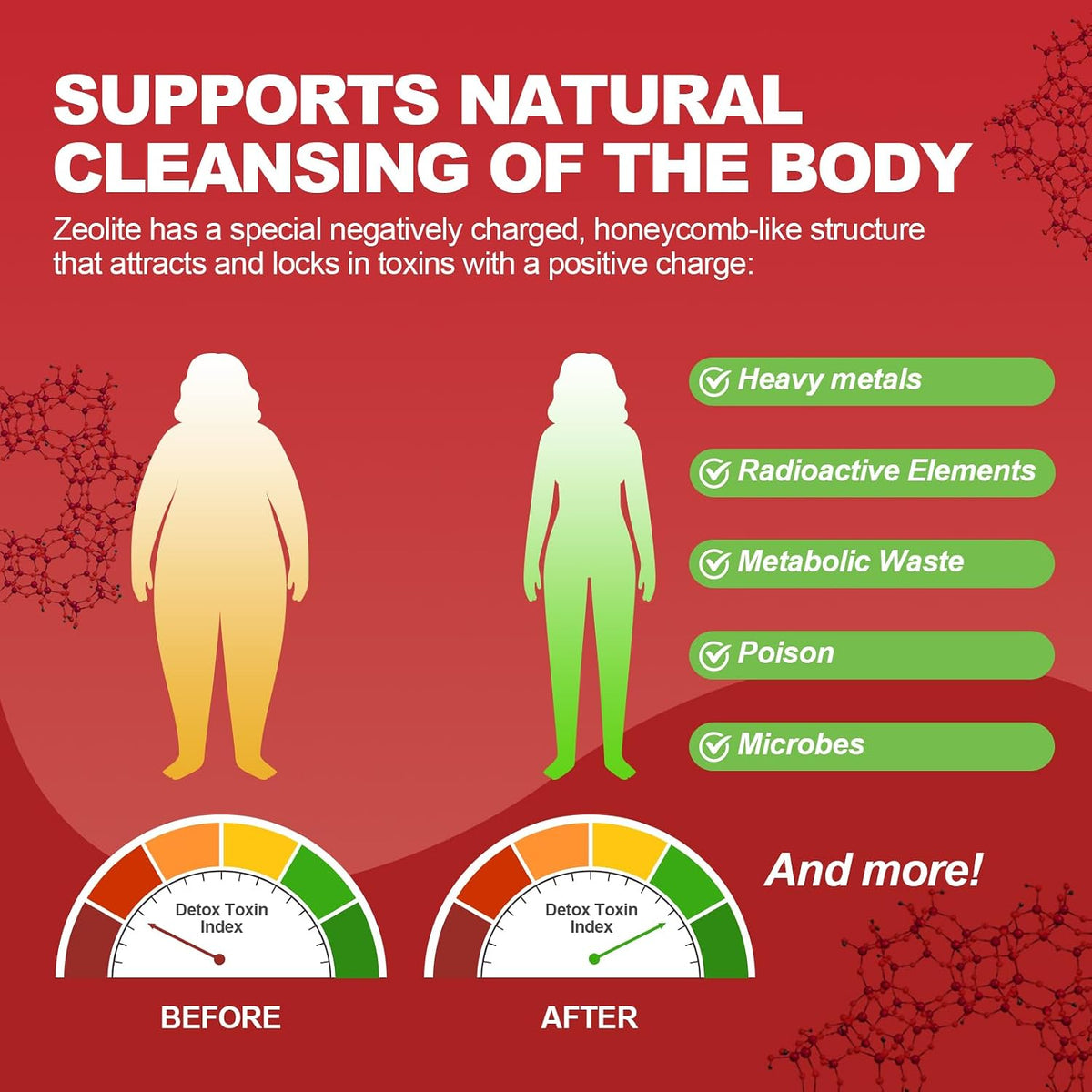Zeolite Detox Liquid Drops with B12, D3 & Vitamin C – Pure Body Cleanse Support for Heavy Metals, Natural Zeolite Formula, Strawberry Watermelon Flavor, 60ml
