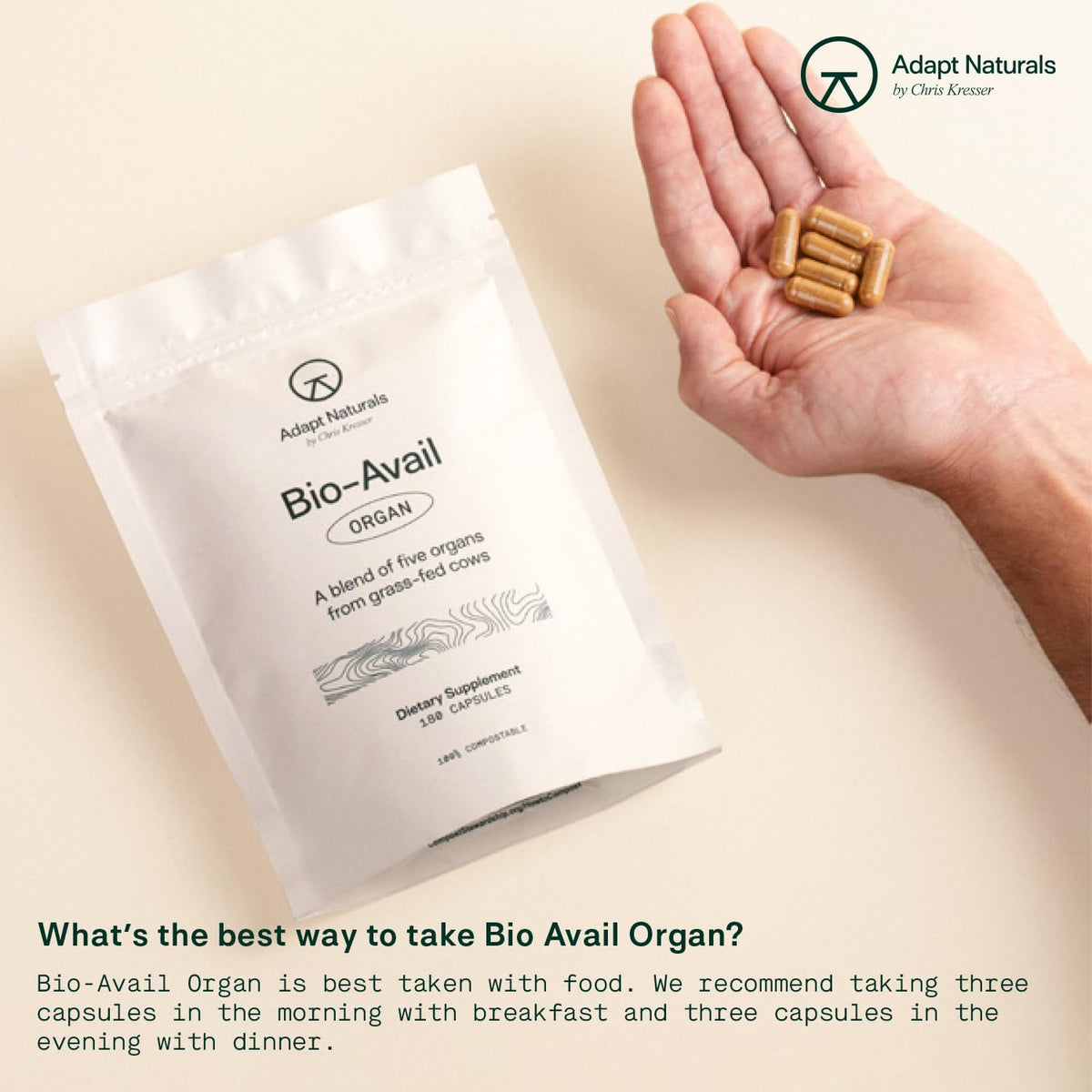 Adapt Naturals Foundational Nutrition Bundle – Bio-Avail Multivitamin & Organ Supplement with Grass-Fed Liver, Heart, Kidney & More – 30-Day Supply