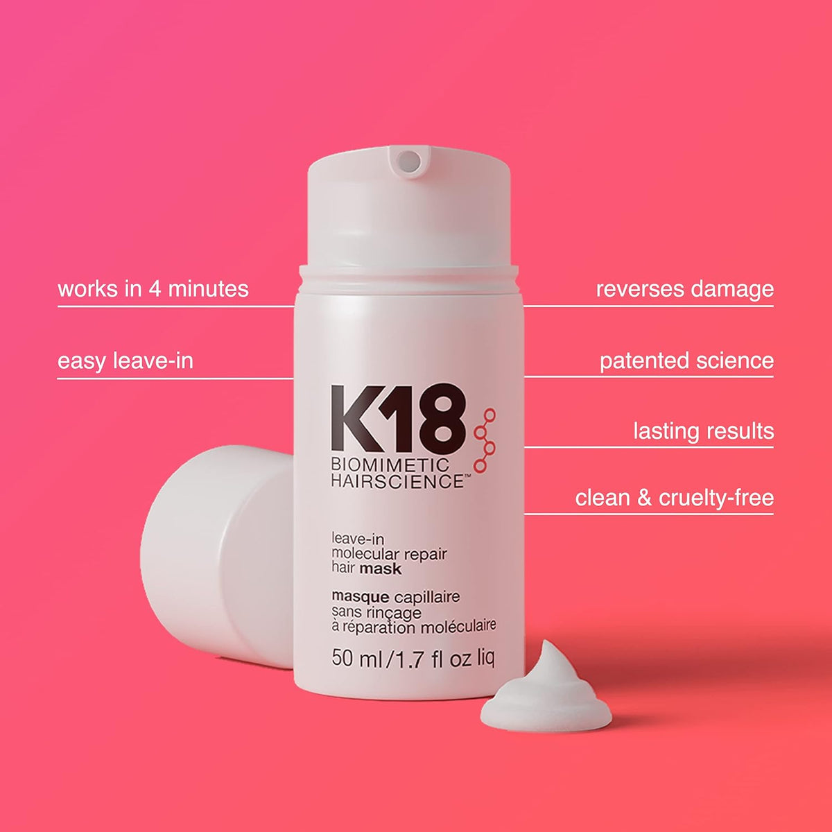 K18 Damage Control Trio, Damage Shield Shampoo + Conditioner + 4-Minute Molecular Repair Hair Mask, Lasting Damage Repair, Color-Safe Shampoo