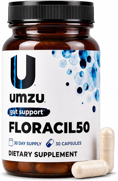 UMZU Floracil50 Probiotic Supplement, 50 Billion CFU, 30 Day Supply | Lactobacillus Acidophilus, Rhamnosus and Plantarum, Gut Health and Digestion Support, Immune Support, Microbiome Balance