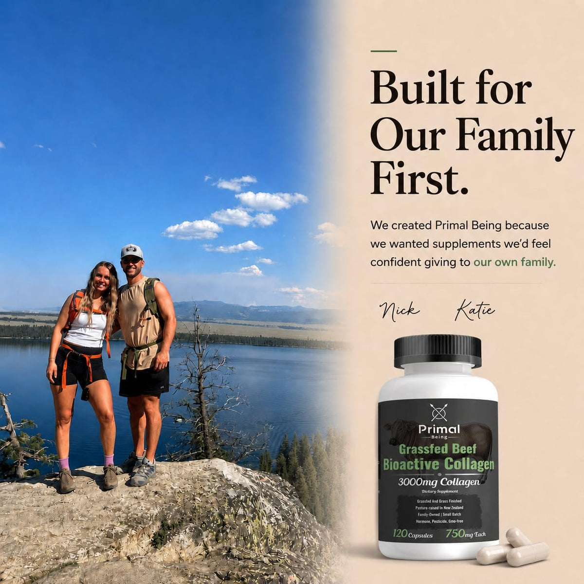 Primal Being Grassfed Beef Cartilage Collagen (Type I-V & XI)- Supports Hair, Skin, Nails, Joint Health, Immunity, Digestion, Post Exercise Recovery - 120 Capsules, 3000 mg per Serving