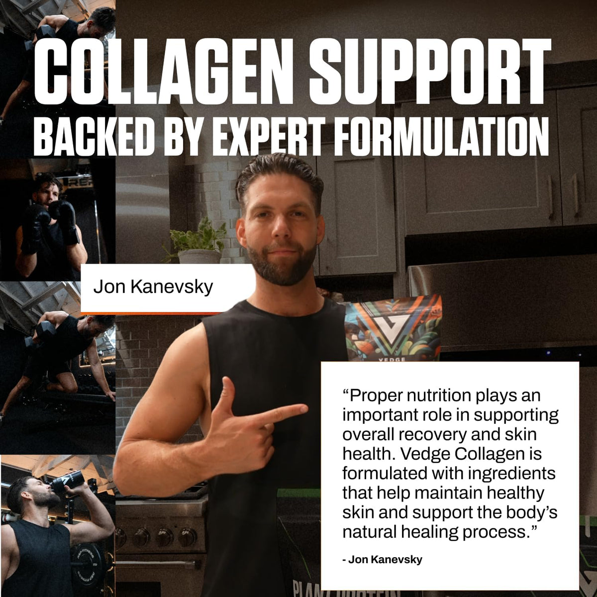 VEDGE Vegan Collagen Powder, Collagen Peptides, Unflavored, 20 Servings | Plant Based Collagen, Peptides From Broccoli And Carrot Supporting Skin, Hair, Nails, And Joint And Gut Health, Vegan Formula