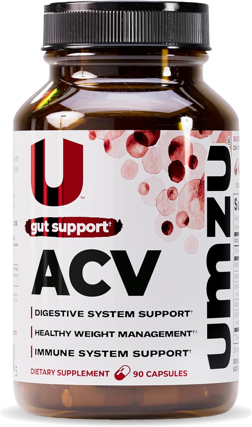UMZU zuACV Apple Cider Vinegar Capsules, 30 Day Supply | ACV and Inulin Prebiotic Fiber Blend, Gut Health Support, Digestive Health, Daily Wellness and Microbiome Balance