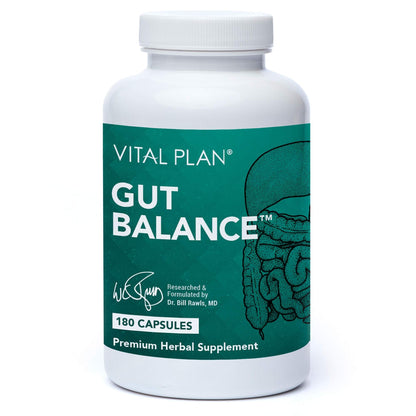 Vital Plan Gut Balance supplement bottle on a white background
