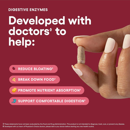 Physician's CHOICE Daily Gut Essentials Bundle: Easy Mix Fiber, Digestive Enzymes & 60 Billion Probiotic