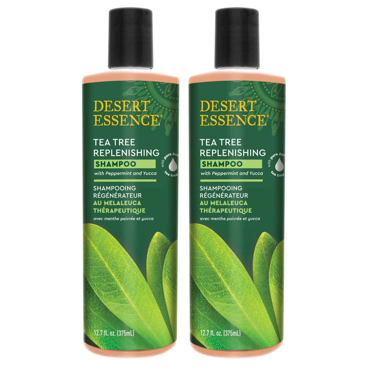 Desert Essence Tea Tree Replenishing Shampoo with Peppermint, 12.7 oz