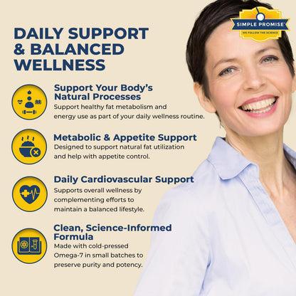 Ultra Omega Burn - Omega-7 Softgels for Women and Men - Palmitoleic Acid | Marine Lipid Softgels, Metabolic Health Support, Palmitoleic Blend, Simple Once-Daily Routine, Non-GMO