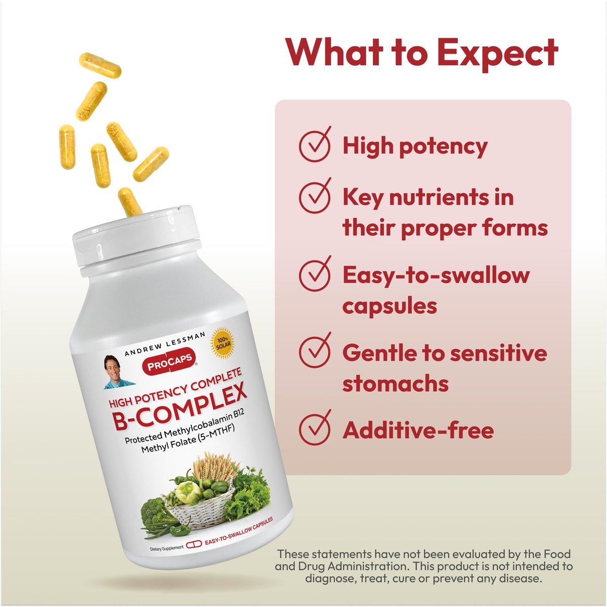 ANDREW LESSMAN ProCaps High Potency Methylated B-Complex 60 Capsules