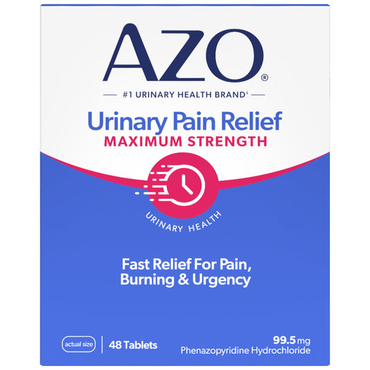 AZO Urinary Pain Relief Maximum Strength | Fast Relief of UTI Pain, Burning & Urgency | Targets Source of Pain | #1 Most Trusted Brand | 48 Tablets AZOBuy Supplements Australia