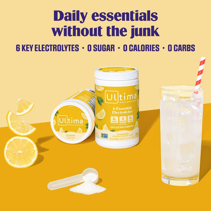 Ultima Replenisher Electrolyte Powder Drink Mix Bundle – Sugar Free – Lemonade and Grape, 90 Servings – Hydration Powder - 6 Key Electrolytes and Trace Minerals – Keto Friendly, Non-GMO