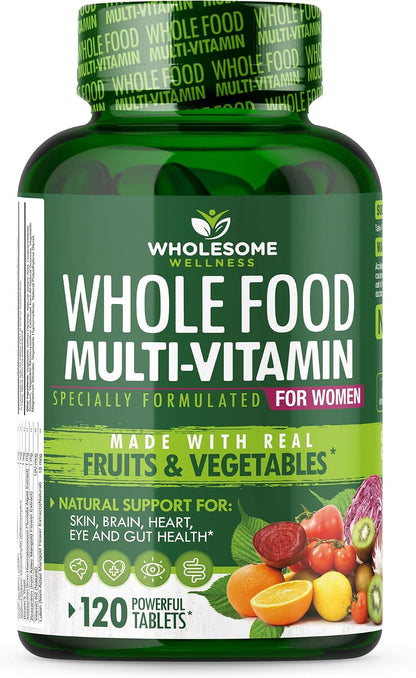 Wholesome Wellness Liposomal Vitamin C Capsules (200 Pills 1500mg Buffered) High Absorption VIT C + Whole Food Multivitamin for Women - Natural Multi Vitamins, Minerals, Organic Extracts Bundle