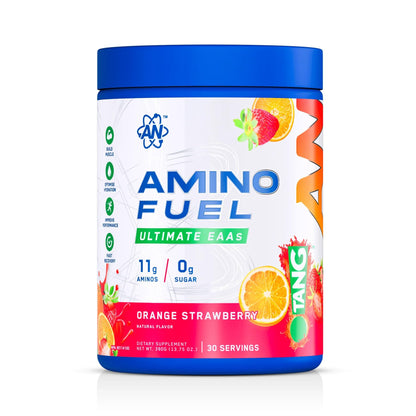 an Supps Amino Fuel | Essential Amino Acids Powder | 9g EAA, 6g BCAA | Build Muscle, Optimize Hydration | Energy & Workout Supplement for Men & Women | Tang Orange | 30 Servings