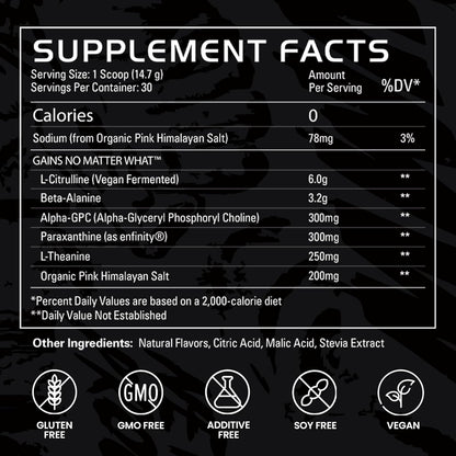 Gains in Bulk Instantized Creatine & No Matter What Pre Workout Powder Bundle, Soluble Creatine Powder, Paraxanthine, Amino Acids & L Theanine, 130 Servings
