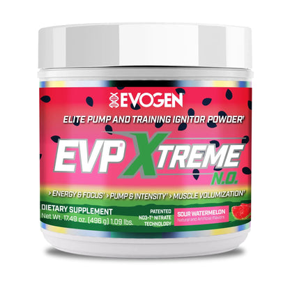 Evogen EVP Xtreme NO Pre-Workout for Men & Women | Sour Candy | 40 Servings | Arginine nitrate, L-citrulline, beta-alanine, creatine and coconut water; caffeine and yohimbe for energy and pumps