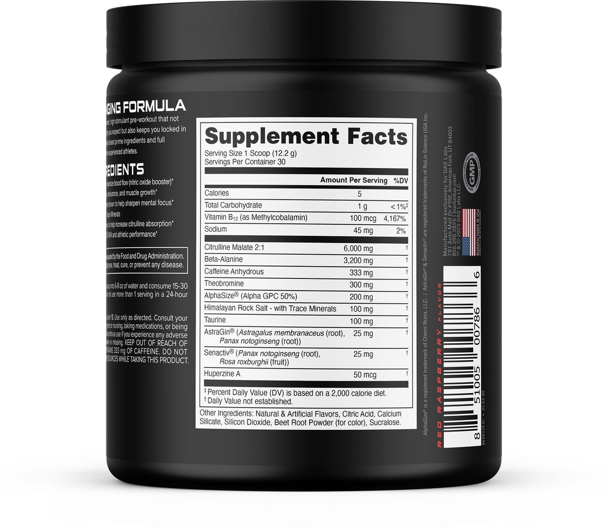 Bucked Up - Woke - HIGH STIM Pre Workout - Best Tasting - Focus Nootropic, Pump, Strength and Growth, 30 Servings (Rocket Pop)