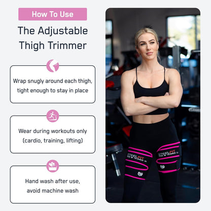 SteelFit Thigh Trimmers for Women & Men - Latex-Free Neoprene Thigh Slimmer | Trainer Wraps for Increased Circulation, Heat & Sweat - Adjustable Non-Slip Fit, Moisture-Wicking Lining - One Size Fits Most