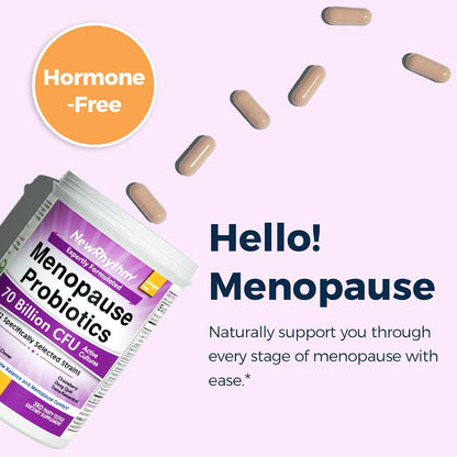 NewRhythm Women's Premium Bundle: Vaginal Health with P-5-P & Vitamin C + Menopause Relief with Botanicals, 18 Strains, 90 Capsules