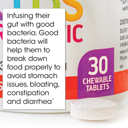 Silver Fern Brand Kids Ultimate Probiotic - 1 Bottle - 30 Chewable Tablets | Sugar & Gluten Free - Children's Dietary Supplement - DNA & Survivability Verified - Digestive & Immune Support