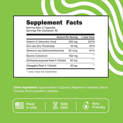 Vital Vitamins Vegan Collagen Booster Capsules + Colostrum Capsules Supplement
