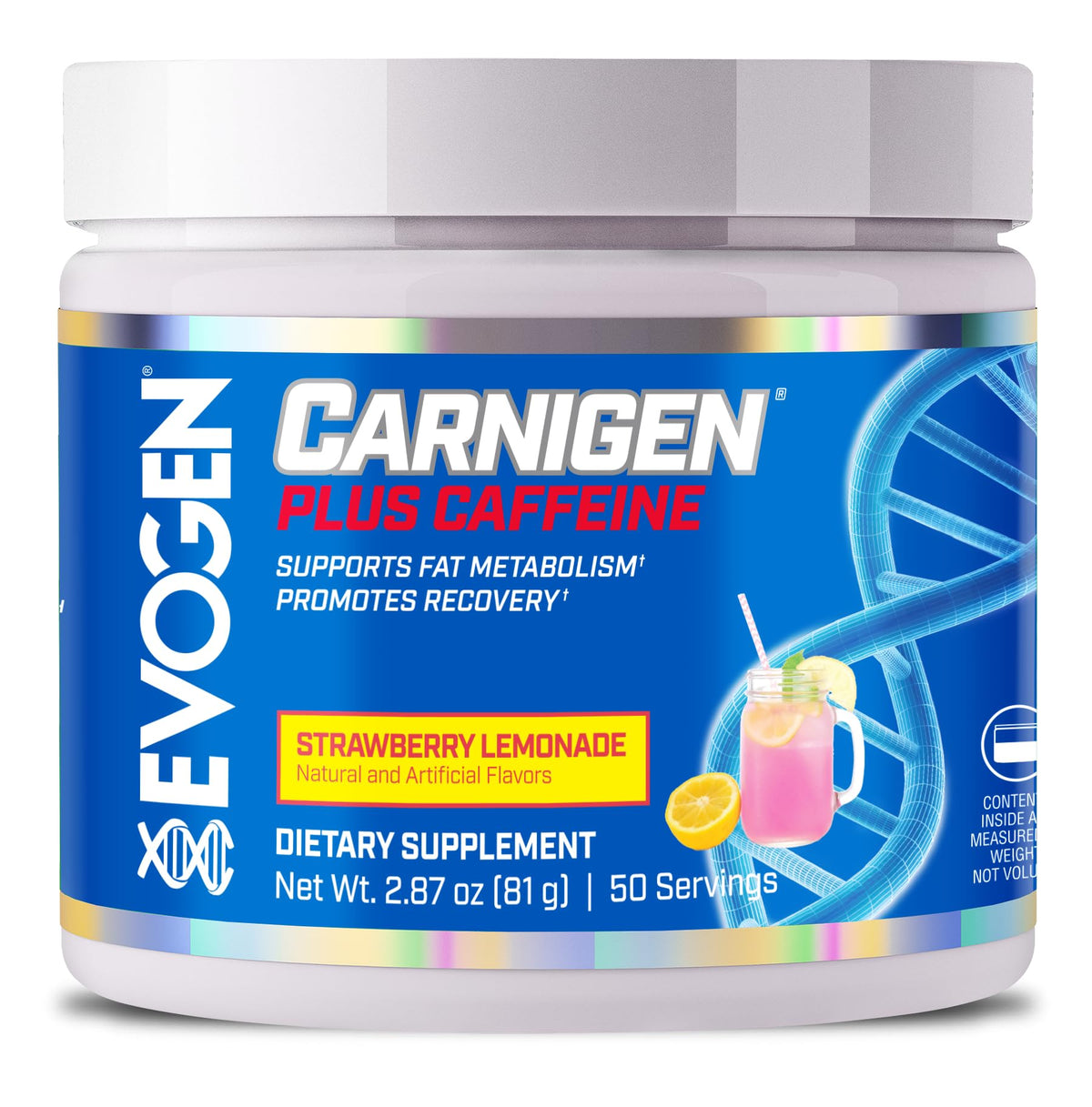 Evogen Carnigen Supports Energy and Metabolism | Raspberry Lemonade | 50 Servings