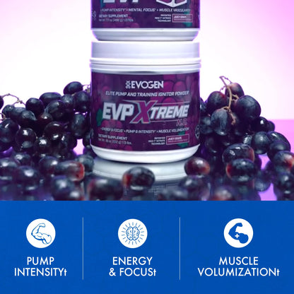Evogen EVP Xtreme NO Pre-Workout for Men & Women | Sour Candy | 40 Servings | Arginine nitrate, L-citrulline, beta-alanine, creatine and coconut water; caffeine and yohimbe for energy and pumps