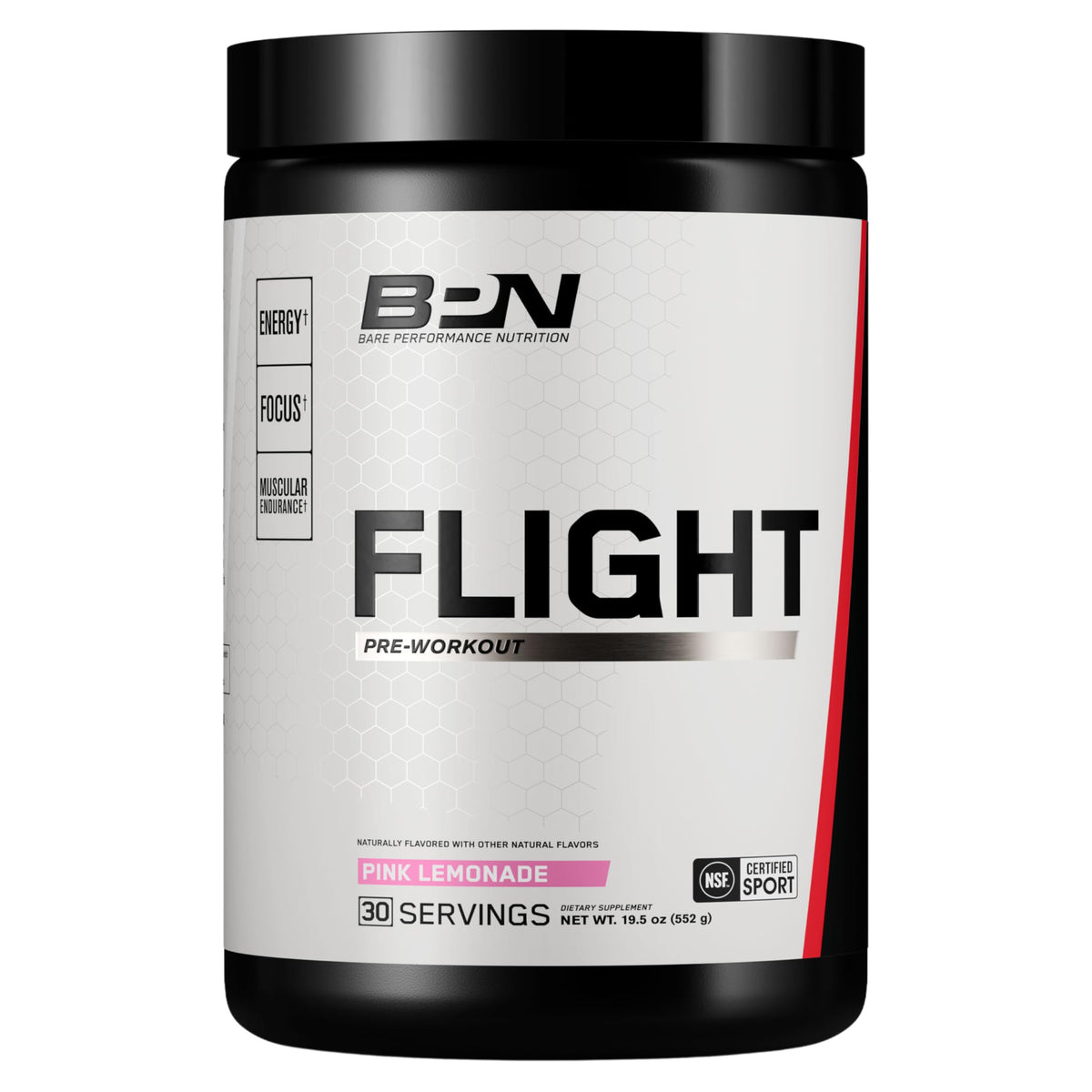 Bare Performance Nutrition BPN Flight Pre Workout, Supports Energy and Mental Focus, Improved Endurance & Muscle Pumps with CarnoSyn® Beta Alanine, Blue Raspberry, 30 Servings